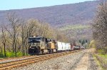 NS 3644 leads westbound manifest freight